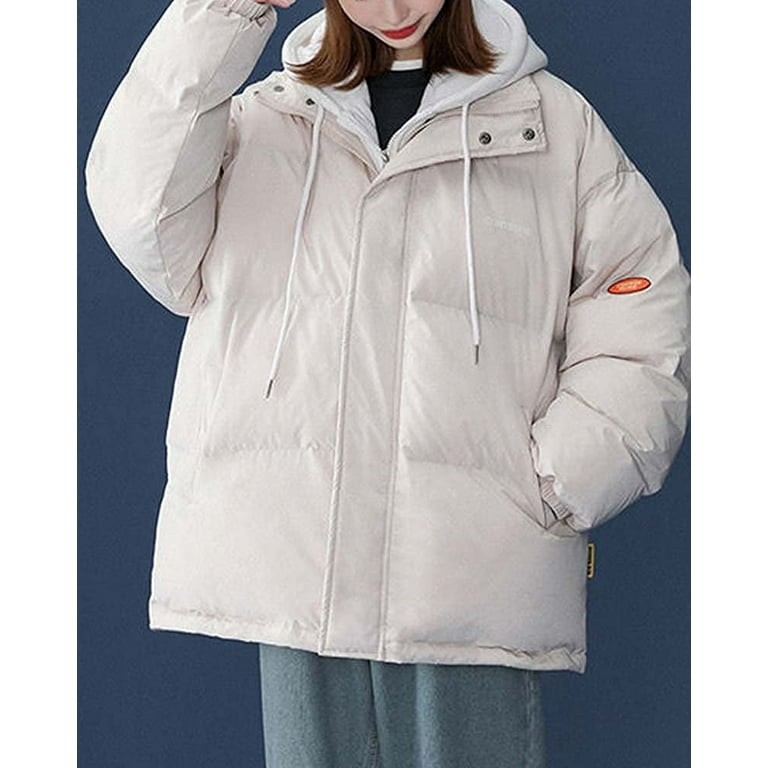 TAQCUX Womens Crop Puffer Jacket Removable Hood Quilted Bubble