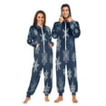 thumbnail image 3 of IAUYY Unisex Adult Onesie Pajamas Ultra-Soft Crystal-Soft Fabric, Halloween Adult Onesie Pajamas Adults,With a Zipper Plus Size Onesie Pajamas, Delicate White Snowflakes, 3 of 7
