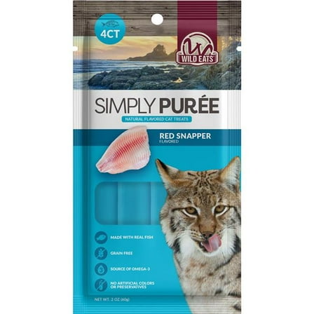 Wild Eats 71161 Cat Puree Treats - Red Snapper - 4 per Pack