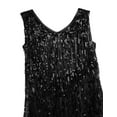 thumbnail image 6 of DPOIS Women Shiny Sequins Fringed Dresses 1920s Cocktail Party Flapper Dress Black M, 6 of 7