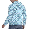 thumbnail image 6 of Naloa Blue Fish Scale Texture Men's Casual Hooded Collar Drawstring Hoodies Pullover Sweatshirts Casual Long Sleeve Shirts-3X-Large, 6 of 7