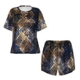 thumbnail image 4 of Lsque Watercolor Snake Skin Women's Short-Sleeved Pajama Set - 2 Piece Soft and Lightweight Sleepwear Set-3X-Large, 4 of 9