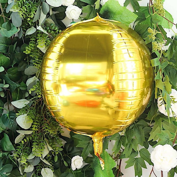 BalsaCircle 2 Gold 4D Round 14" Mylar Foil Plain Balloons Wedding Birthday Party