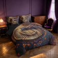 thumbnail image 2 of Manfei Gothic Dragon Animals 7 Pieces Full Size Bedding Sets,Vintage Autumn Leaf Full Size Bed in a Bag,Brown,Black Reversible, 2 of 6