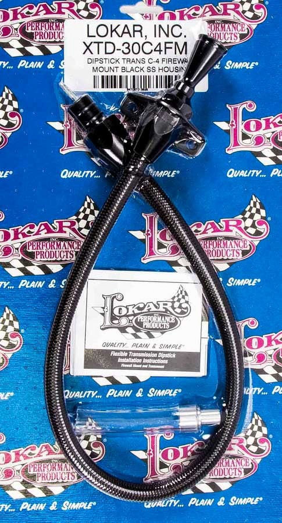 Lokar XTD-30C4FM LOCXTD-30C4FM MIDNIGHT SERIES HI-TECH FLEXIBLE BRAIDED STAINLESS TRANSMISSION DIPSTICK