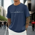 thumbnail image 2 of Men's Oversized T-Shirt Comfortable Casual Crew Neck Summer Short Sleeve Tee with City Graphic Print Ideal for Sports and Outdoor Activities, 2 of 4