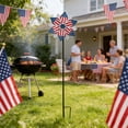thumbnail image 4 of QuanTara Patriotic Heart Windmill Outdoor Ornament 56x13in - All Weather Durable Metal Wind Spinner, Rotating Red White Blue Flag Design for Independence Day, Veterans Day, Memorial Day, 4 of 5