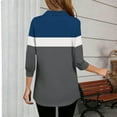 thumbnail image 4 of Fancifize Blouse for Women V Neck Collar Shirts 3/4 Sleeve Casual Dressy Tops Lightweight Summer Comfort Clothes Trendy Outfits, 4 of 5