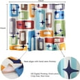 thumbnail image 3 of Mid Century Modern Abstract Fabric Shower Curtain Blue Orange 1960’s Old Fashioned Scandinavian Bathroom Decor Accessories Colorful Retro Geometric Shower Curtain Set with 12 Hooks, 72x72, 3 of 6