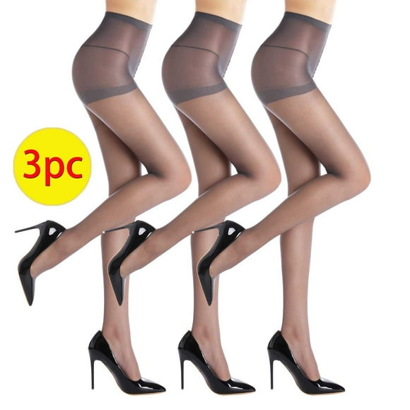 TIMIFIS thigh high stockings Solid Color High Elasticity Stockings With Bottom Slip Silk Pantyhose And Stockings-3 Pairs Sheer Tights Christmas Gifts