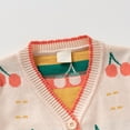 thumbnail image 4 of XIMIN Kids Girls Cute Cotton Cherry Printed Knit Sweaters Long Sleeve Crew Neck School Uniform Sweater Fashion Fall Winter Warm Soft Clothes, 4 of 8