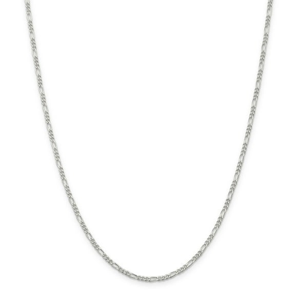Sterling Silver Rhodium-plated 2.25mm Figaro Chain (Weight: 3.91 Grams, Length: 16 Inches)
