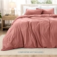 thumbnail image 4 of Bare Home Washed Duvet Cover Set - Ultra-Soft - Premium 1800 Collection - 3 Piece - Oversized Queen, Dusty Rose, 4 of 8