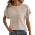 thumbnail image 3 of ameIAEA Women Tops Summer Sweaters Short Sleeve Crewneck Shirts Dressy Casual Business Blouses, 3 of 7