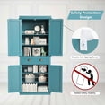thumbnail image 3 of KIGOTY Blue Kitchen Pantry Cabinet Freestanding Cupboard with 2 Cabinets, Drawer and Adjustable Shelves for Kitchen ,Dinging Room, 3 of 7