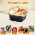 thumbnail image 2 of Mini Square Baking Cups with Lids, 50 Pcs 5oz Aluminum Foil Cupcake Tins with Lids, Disposable Ramekins Flan Cake Pans Tins for Souffle, Dessert, Fruit, Wedding, Party Small Cake Containers, 2 of 8