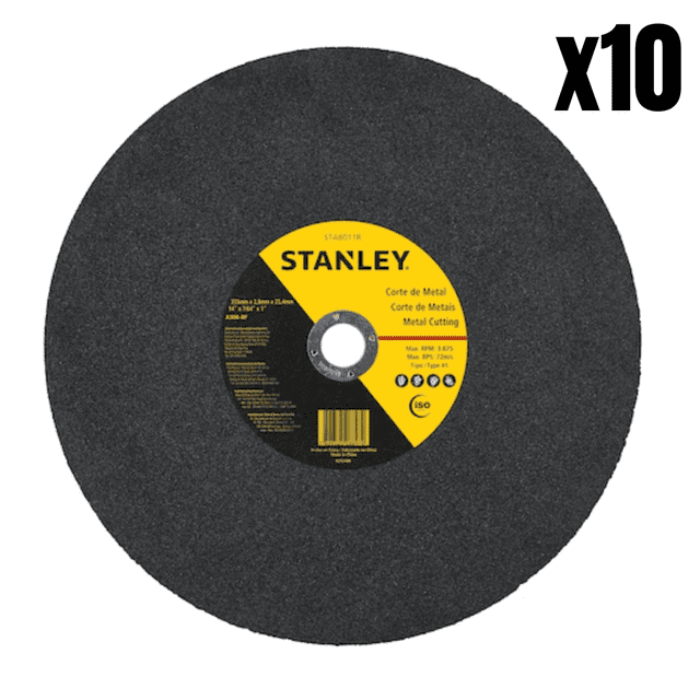 10 Piezas Disco para Corte de Metal Stanley 14 Pulg
