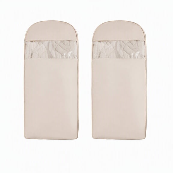 2-Pack Hanging Dust-Proof Clothing Bags, Transparent, Compressible PEVA Clothing Storage and Protection Bags, Ideal for Down Jackets, Dresses, and Closet Organization