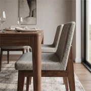 Ashcroft Levi Fabric Upholstered Dining Chair in Light Gray (Set of 2)