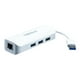 TRENDnet TU3-ETGH3 - Adaptateur Réseau - USB 3.0 - Gigabit Ethernet + USB 3.0 x 3 – image 1 sur 4