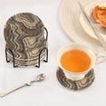 thumbnail image 5 of Haosy Set of 6 Drink Woven Coaster with Holder Heat Resistant Non-Slip Bar Coasters 4 Inches Earth Toned Marble, 5 of 7
