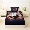 thumbnail image 4 of Manfei Eagle Usa Flag Twin Sheets,July 4Th Fireworks Bedding,Brown Red Blue,3-Piece,1 Fitted Sheet and 1 Pillowcase, 4 of 6