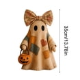 thumbnail image 4 of Lighted Vintage Patchwork Ghost, Light Up Ghost with Pumpkin Lantern Halloween Decor, 2027 Vintage Halloween Patchwork Ghosts Lamp, Rustic Fall Figurine Decoration for Mantel Shelf Entryway Porch, 4 of 9
