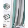 thumbnail image 3 of Turquoise Gray Striped Blackout Curtains for Bedroom Living Room Darkening Curtains 96 Inches Long Farmhouse Stripe Art Window Curtain 2 Panels Set Insulated Window Treatment Grommet Drapes 52"x96", 3 of 9