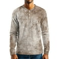 thumbnail image 4 of Hearthz Men's Long Sleeve Henley Shirts Fall 3-Button Graphic T Shirts for Man O Neck Baseball Shirts for Men, 4 of 7