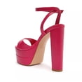 thumbnail image 3 of Schutz Kaila Hot Pink Womens Platform Dress High Heeled Ankle Strap Sandals, 3 of 3