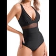 thumbnail image 2 of Traje de Baño de con Control de Abdomen para Mujer, Push Up, Cintura Alta. Negro S, 2 of 10
