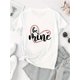 thumbnail image 2 of Camiseta Ligera de verano para mujerWomen's Casual "BE MINE" Heart Graphic Tee - Short Sleeve, Round Neck, Comfortable Polyester Blend, Perfect for Casual AttireFather's Day, Mother's Day, New Year,, 2 of 6