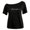 Black, variant on Gaexia Holiday Ready Girls Solid Off Shoulder CasualTop For Everyday Wear With Soft BreathableFabric