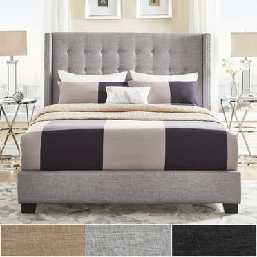 iNSPIRE Q Melina Tufted Linen Wingback Bed by  Bold