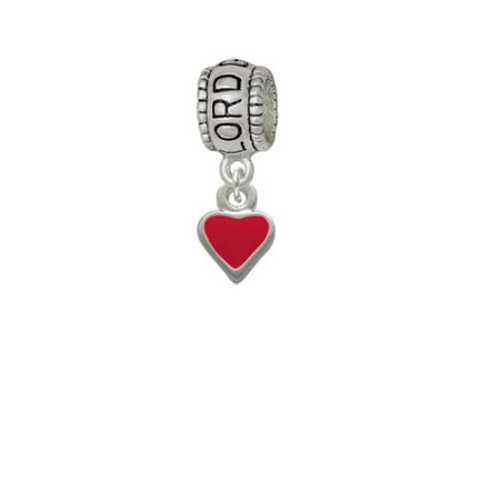 Mini 2-D Red Heart - Lord Guide Me Charm Bead