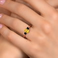 thumbnail image 4 of Gem Stone King 18K Rose Gold Plated Silver Yellow Citrine and Black Diamond Engagement Ring for Women | 1.09 Cttw | Oval 7X5MM | Gemstone November Birthstone | Size 6, 4 of 6