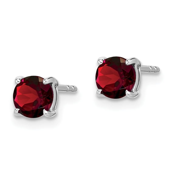 Primal Gold 14 Karat White Gold Round Garnet Earrings