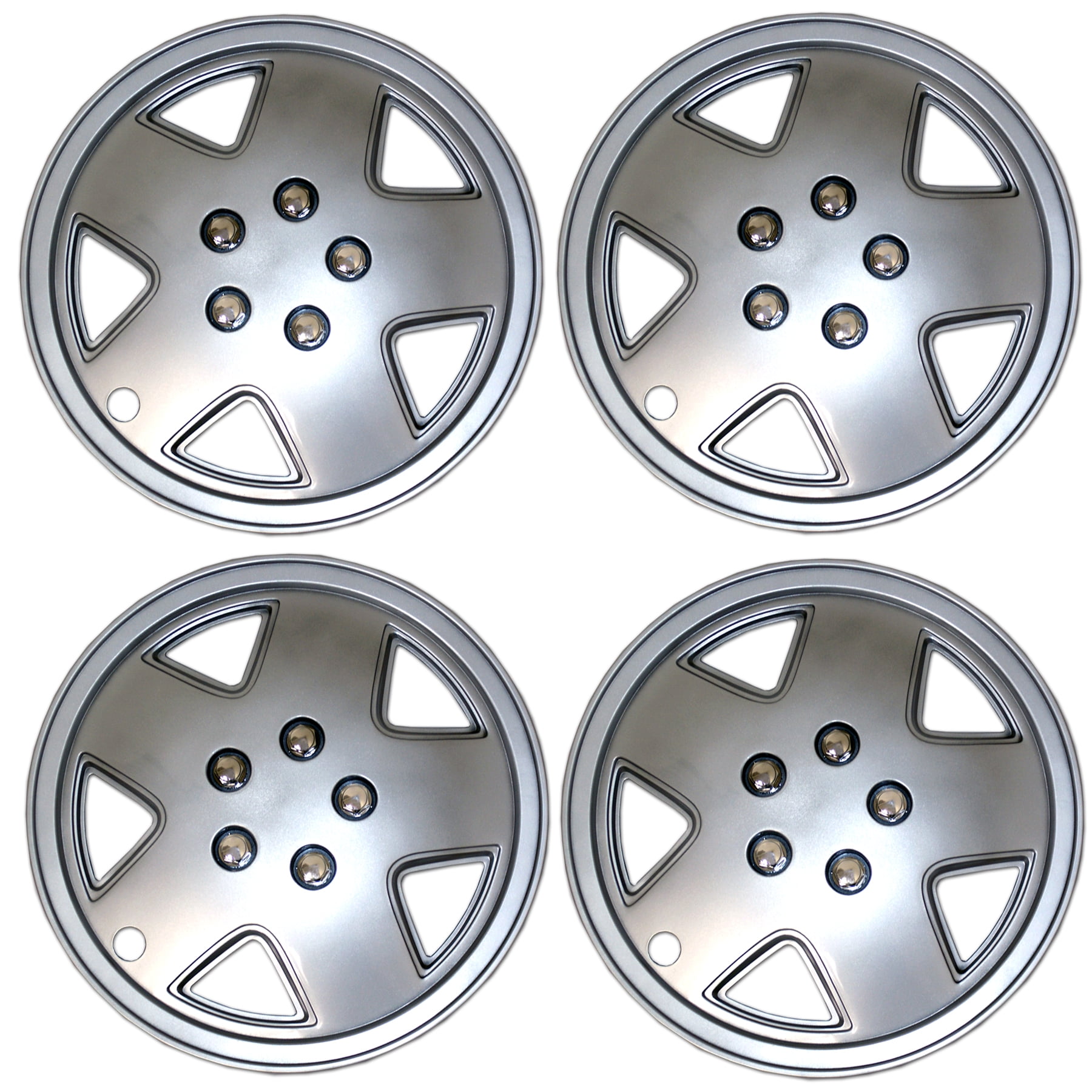 Set of 4 Metallic Silver Hubcaps 14" WSC3050S14 Hub Caps Wheel Skin