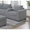 thumbnail image 4 of Miekor Furniture Modern Functional Light Gray Corduroy Upholstered Sectional Set Living Room One Arm Loveseat Wedge Console Ottoman 4pc Couch Sofa Set MK4727, 4 of 8
