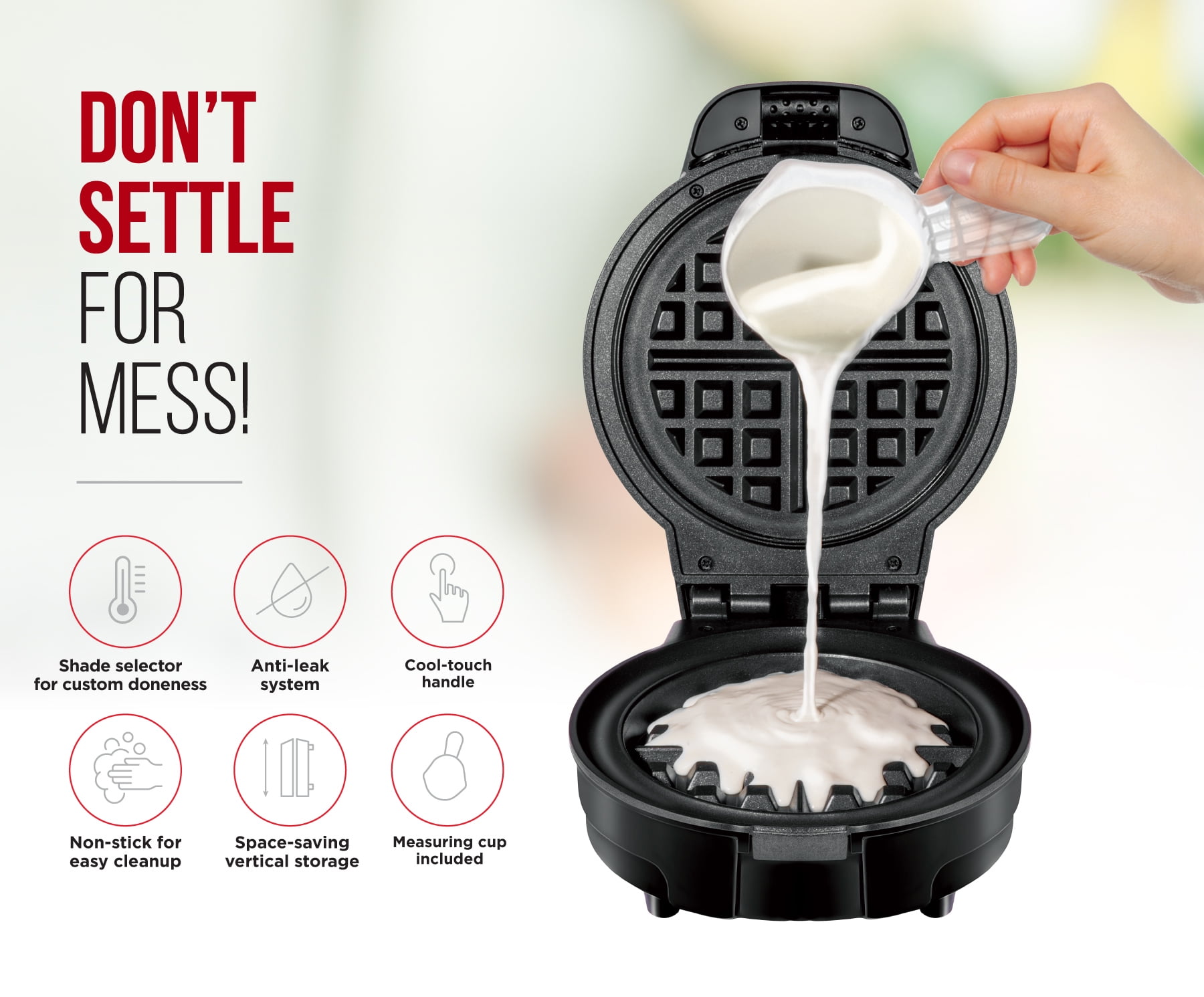 anti overflow waffle maker