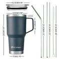 thumbnail image 2 of AQUAPHILE 30oz Stainless Steel Insulated Coffee Mug with Handle, Double Walled Vacuum Travel Cup with Lid & Straw, Reusable Thermal Coffee Cup, Portable Coffee Tumbler,Navy, 2 of 6