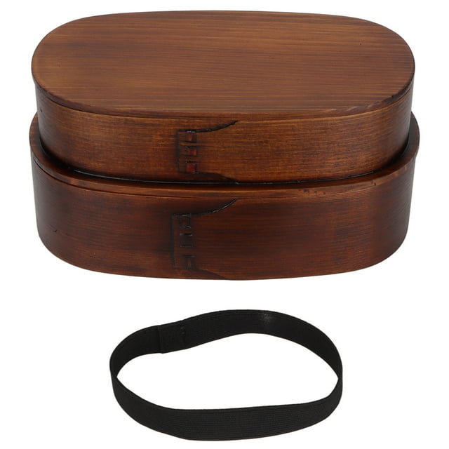 Boîte à bento japonaise - Conteneurs de stockage de nourriture en bois à 2 couches, boîtes à lunch bento pour enfants adultes randonnée escalade bureau école