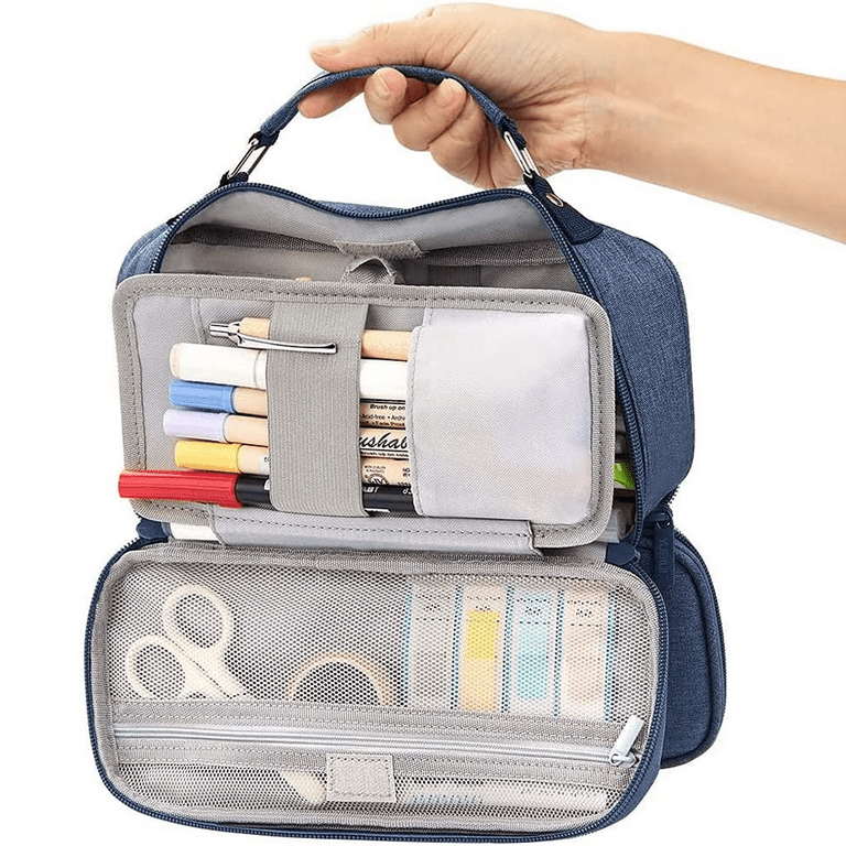 Compartments Art Pouch Organizer Stationery Cosmetics Bags for Children  Teen Adults 