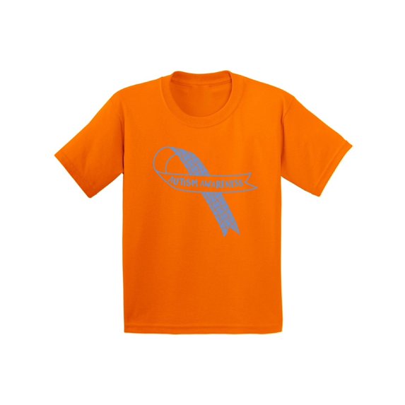 Awkward Styles Youth Autism Awareness Blue Ribbon Graphic Youth Kids T-shirt Tops Autistic Support