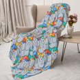 thumbnail image 3 of Fuzoiu cartoon Elephant Print Flannel Throw Blanket,Light Weight Warm Decorative,Throw Blanket Cover for Sofa, Couch, Bedroom,Travel-80"x60", 3 of 6