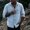 Light Blue, variant on Men's Button Down Shirts Black Big and Tall Long Sleeve Solid Turndown Collar Casual Button Front Zipper Blouse