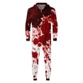 thumbnail image 1 of Robe d'Halloween Familiale Mode Décontractée Imprimée à Capuche Fermeture Éclair Combinaison Pyjamas Tenues Assorties pour Parents et Enfants Vêtements de Maison Confortables, 1 of 5