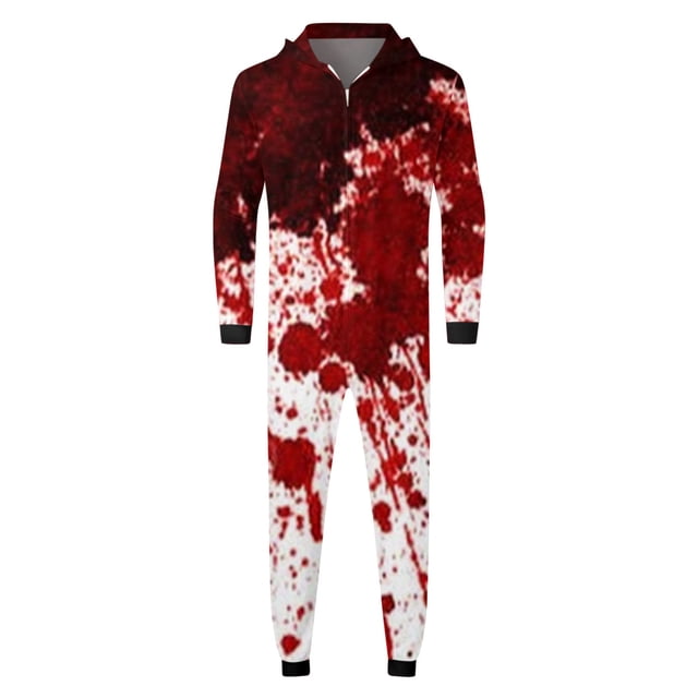 Robe d'Halloween Familiale Mode Décontractée Imprimée à Capuche Fermeture Éclair Combinaison Pyjamas Tenues Assorties pour Parents et Enfants Vêtements de Maison Confortables