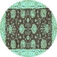 thumbnail image 1 of Ahgly Company Indoor Round Abstract Light Blue Modern Area Rugs, 6' Round, 1 of 4