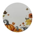thumbnail image 2 of Awypu  Round Fitted Tablecloth with Elastic Edged, Thanksgiving Fall Pumpkin Table Cloth for Dining Table Seasonal Autumn Leaves Waterproof Oil Proof Table Cover for Indoor Outdoor White, 2 of 7